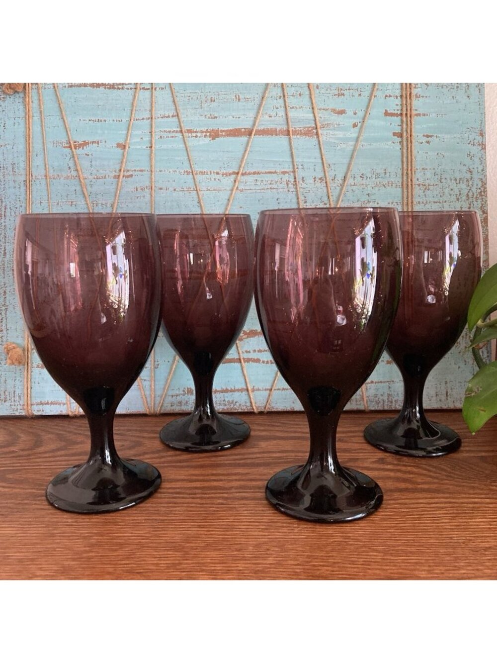 Fundamentals Set Of 4 Brandywine Dynasty Iced Tea Goblets Purple 16 Oz
